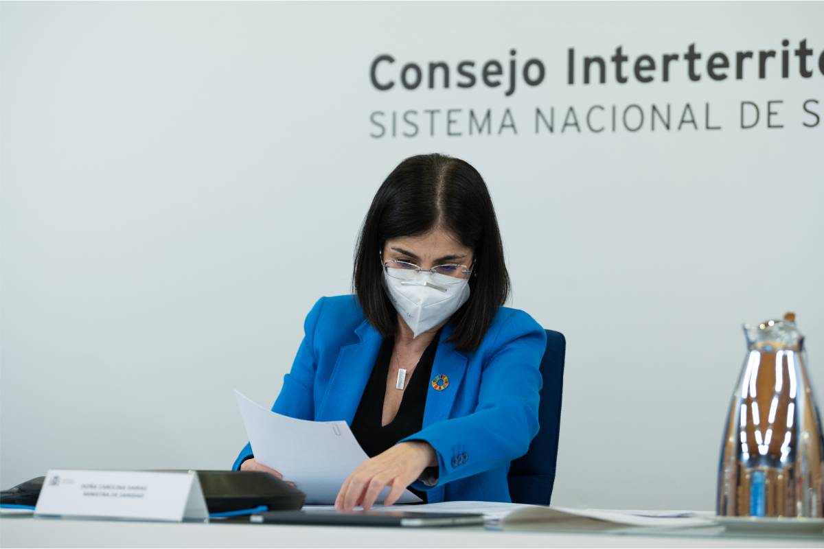 La ministra de Sanidad, Carolina Darias, durante el Consejo Interterritorial del 17 de febrero (Foto: Moncloa / Borja Puig de la Bellacasa)